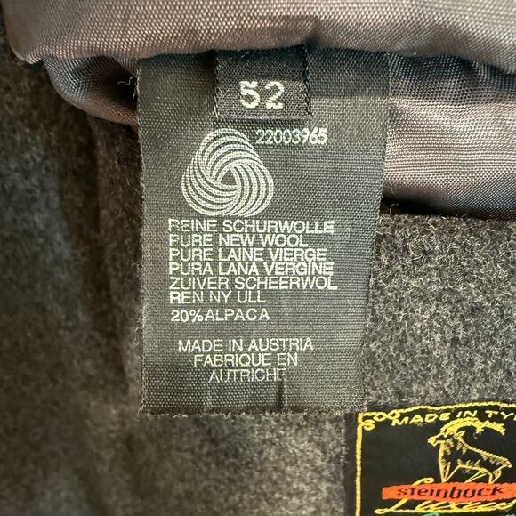 VTG Steinbock Original Coat Men's Loden Coat Wool Alpaca Grey Charcoal Vintage - Picture 7 of 16